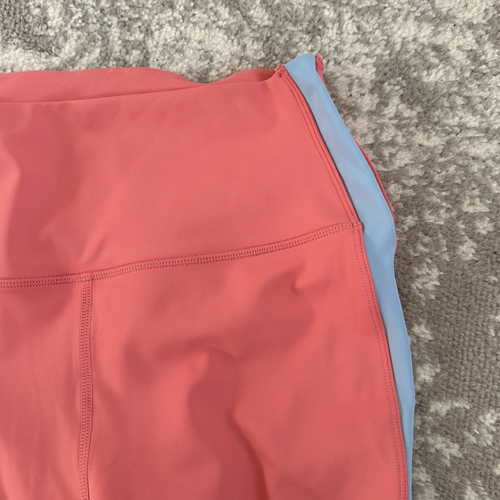 Splits 59 Pink Workout Leggings, Light Blue Stripe Size L - Picture 3 of 6
